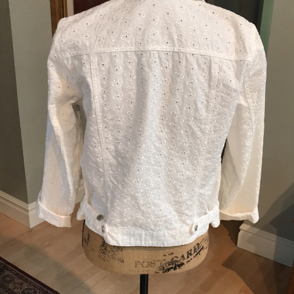Northern Isles White Lace Denim Jacket Size Medium - Picture 5 of 7